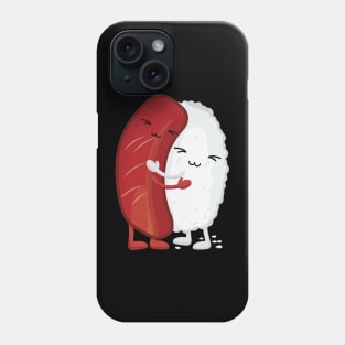 Sushi hug cute kawaii illustrative graphic Phone Case