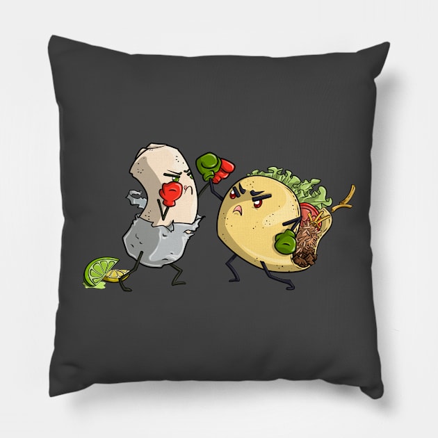 Food Fight Pillow by Thedustyphoenix