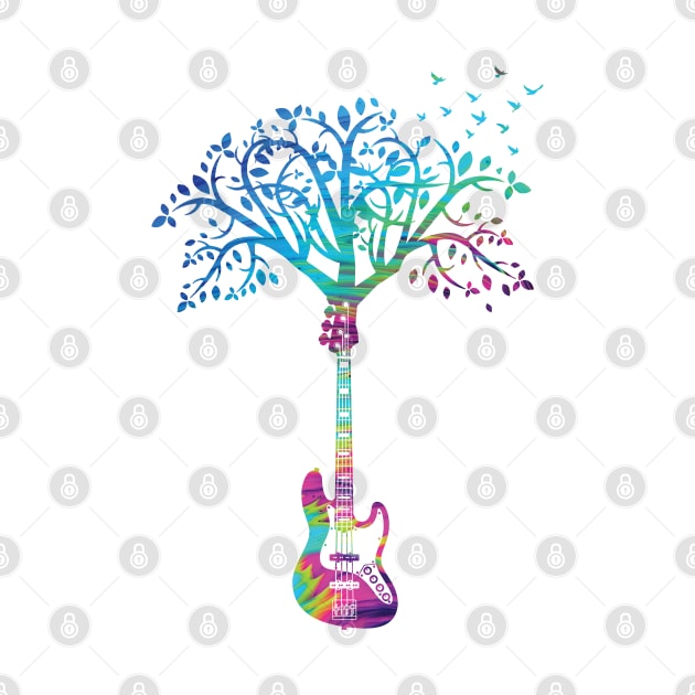 Bass Guitar Tree Abstract Texture Theme by nightsworthy
