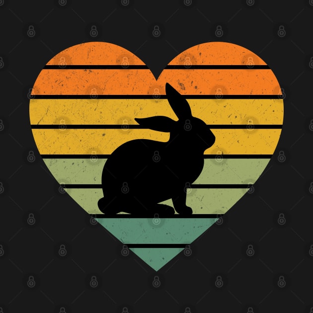 I Love Rabbits Retro Heart Rabbit Fan Rabbit by PG