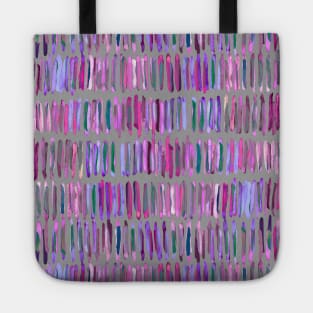 Messy Watercolor Stripes in Pink and Purple Tote