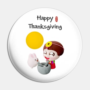 Happy Thanksgiving with Moon Rabbit Pin