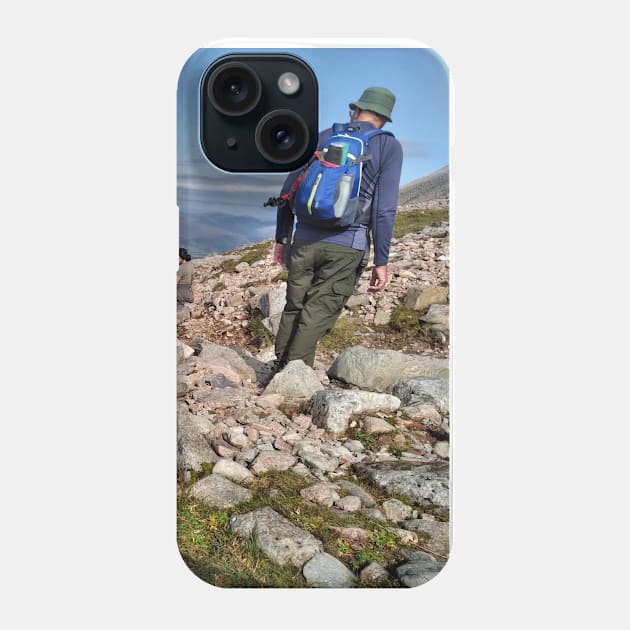 Climbers make their way up the steep path on Ben Nevis Phone Case by richflintphoto