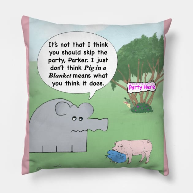 Enormously Funny Cartoons Party Snacks Pillow by Enormously Funny Cartoons
