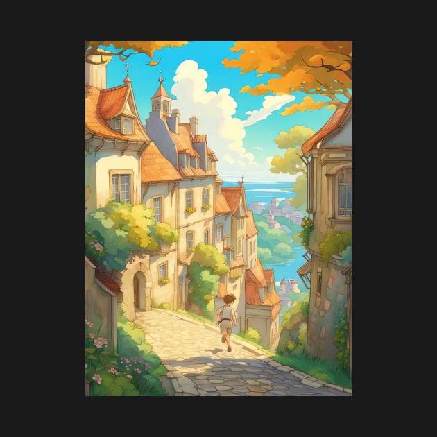 Beautiful european anime landscape by miamia