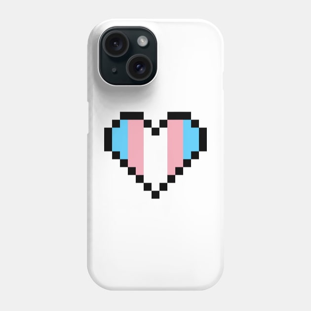 Transgender Pride Pixel Art Heart Phone Case by Rowena Aitken