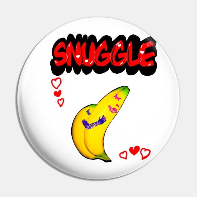 Valentine lovers couple comfy snuggle in red text bananas in love Happy Valentine’s Day Pin by Artonmytee