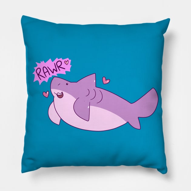 "Rawr" Shark Pillow by saradaboru