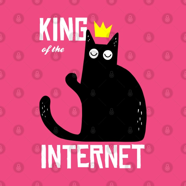 funny cat – Cat is the king of the Internet (pink variant) by LiveForever