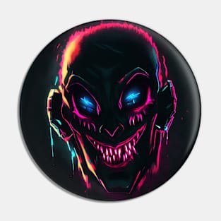Spooky Neon Face Pin