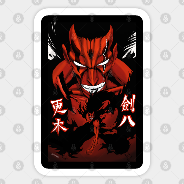 Kenpachi Zaraki Bankai Red Version By Q10mark Kenpachi Zaraki Sticker Teepublic Xd battle kenpachi zaraki & yachiru (bankai) vs sternritter. kenpachi zaraki bankai red version by q10mark