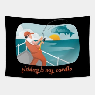 Fishing is my cardio fishing lover Tapestry