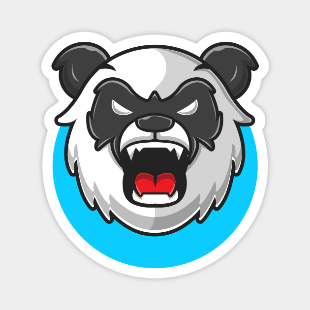 Angry Panda Cartoon Vector Icon Illustration (2) Magnet by Catalyst Labs