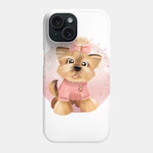 Little baby York, puppy girl York, dogs lover t-shirt, puppy Yorkshire terrier Phone Case