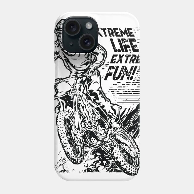 WHITE EXTREME LIFE EXTREME FUN MOTOCROSS Phone Case by OffRoadStyles