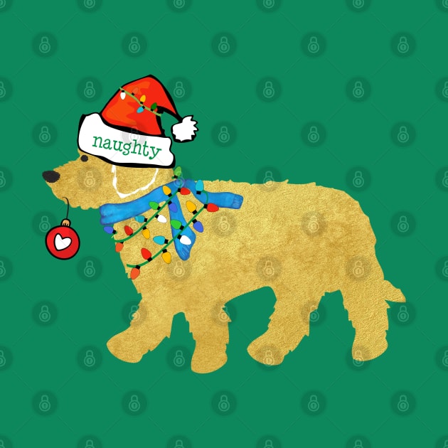 Christmas Goldendoodle Naughty Dog by EMR_Designs