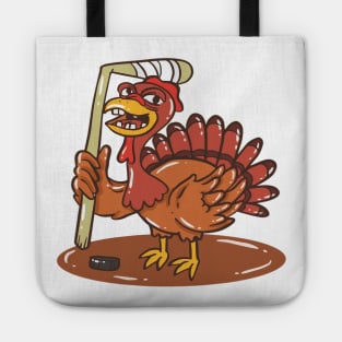 Turkey With Ice Hockey For Thanksgiving Tote