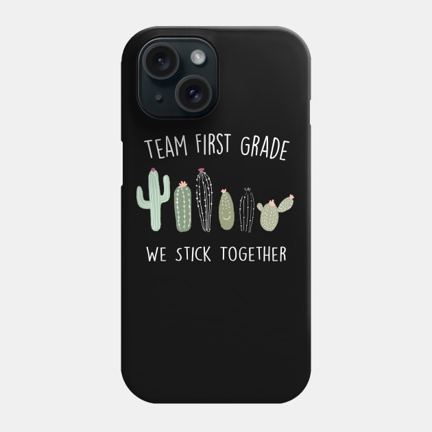 Cactus School Shirt First Grade Phone Case by creativegraphics247