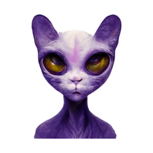 A cat alien purple T-Shirt