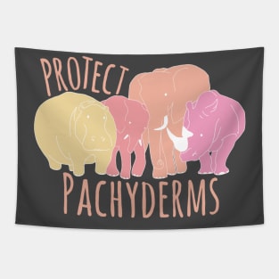 Protect Pachyderms - Pink Tapestry