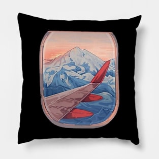 Airplane Window View Drawing with Oil Pastel Pillow