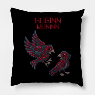 Thought and Memory: Huginn and Muninn in Flight Pillow