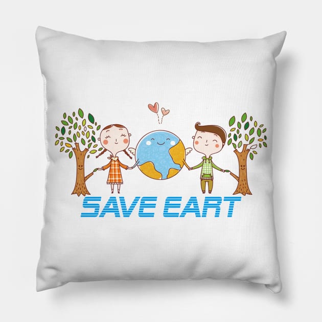 Save Earth - Earth Day 50th Anniversary Pillow by dahyala