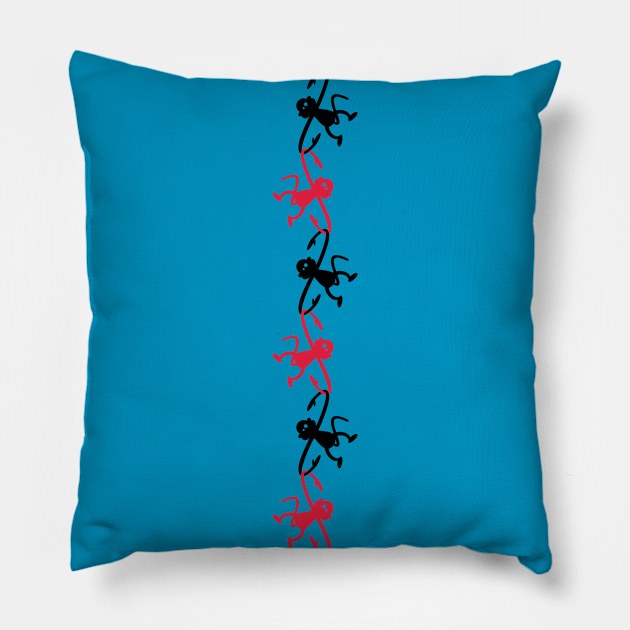 Climbing Monkeys Pillow by schlag.art