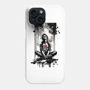 Dejected Man Sitting on The Sidwalk Laughing Maniacally Phone Case