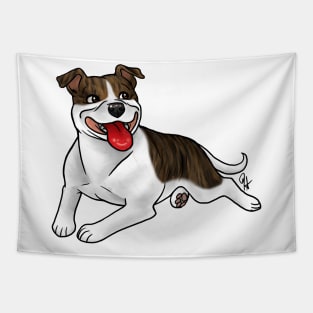 Dog - Staffordshire Bull Terrier - Brindle and White Tapestry