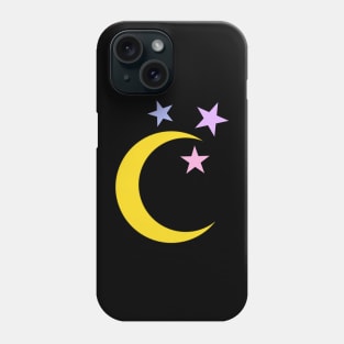 Moon and Stars Black Phone Case