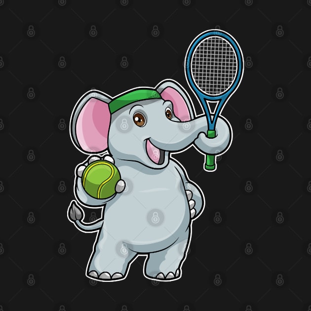 Elephant at Tennis with Tennis racket & Ball by Sonoma92