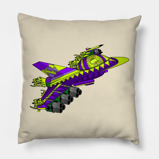 Hyper Hyena Warplane Pillow by MOULE