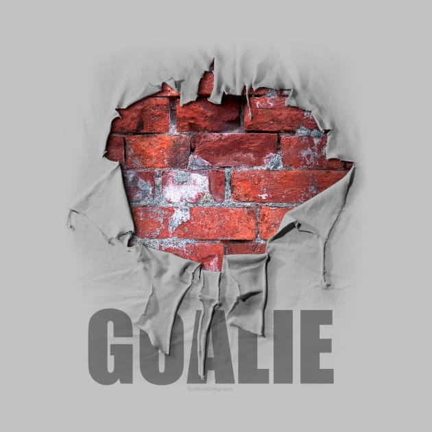 Torn Brick Wall Hockey Goalie - hockey player by eBrushDesign