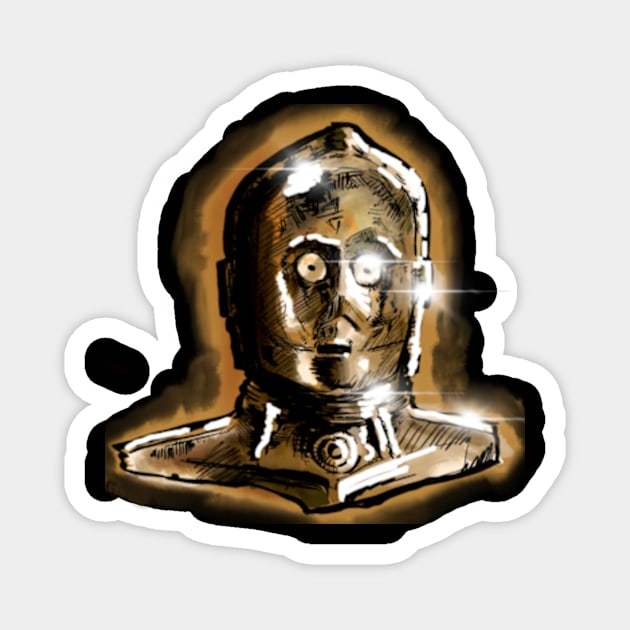 Shinny 3PO Magnet by John Da Painter