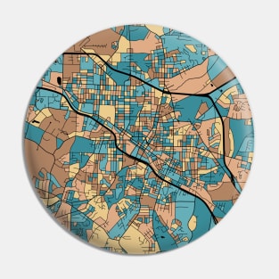 Durham Map Pattern in Mid Century Pastel Pin