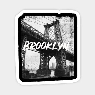 New York Brooklyn Bridge Grunge Magnet