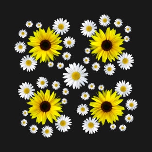 blooming daisy blossoms sunflowers flower daisies floral pattern T-Shirt