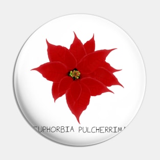 Red Poinsetta Genus Print Pin