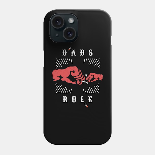 Fathers Day Gift For Dads Gifts For Son To Dad To Son Fist Bump Dad Rules Phone Case by InktuitionCo