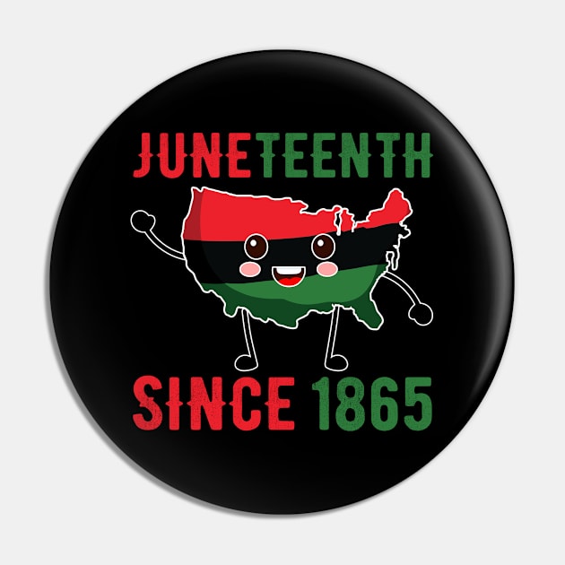 Juneteenth June 19, 1865, African American Melanin Black Pin by Magic Arts