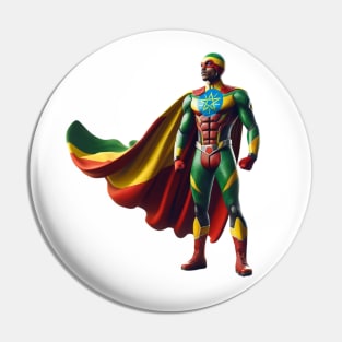 Ethiopian- Superhero Pin