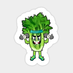 Celery Working Out Magnet