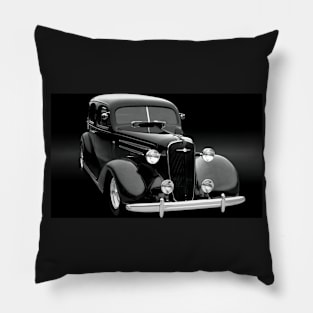 1935 Chevrolet Master Sedan B/W Pillow