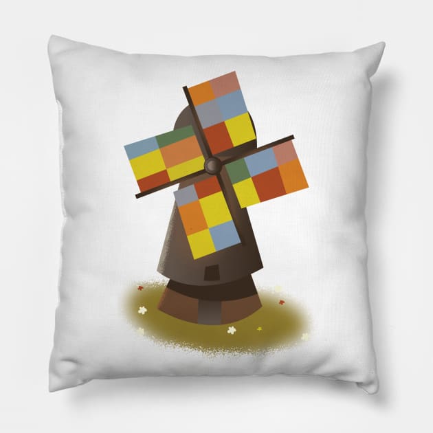 Vintage Windmill Pillow by nickemporium1