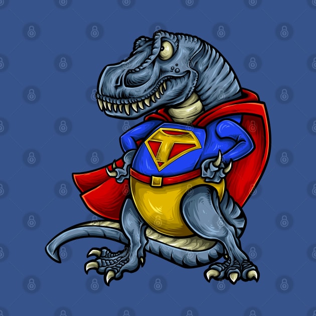 dinosaur t rex superhero by Mako Design 