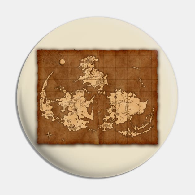 Final Fantasy VII Antique World Map Pin by kovachconcepts