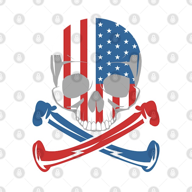 USA United States America flag skull by ShirtyLife