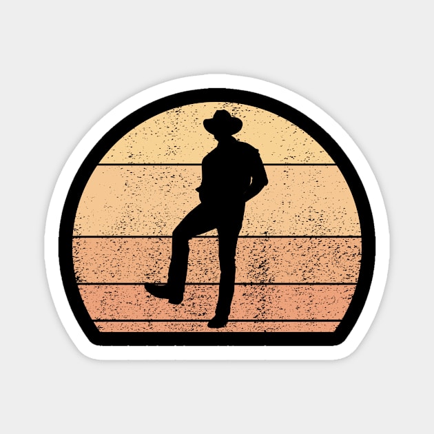 Retro Sunset Line Dancing I Country I Line Dance Magnet by Shirtjaeger