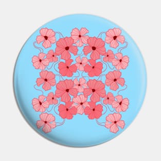 Pink Floral Pattern Pin